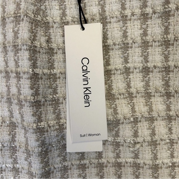 Calvin Klein Womens Tweed Textured Suit Skirt Back Slit Plus Size 18 W - NWT $89 - Picture 12 of 15